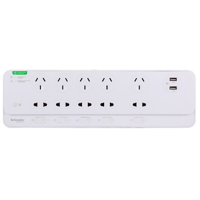 

Schneider Electric (Schneider Electric) простая 10 противоударная розетка с отдельным переключателем, светодиодные индикаторы, USB-штепсельная вилка / плата для перетаскивания 2 метра EPB6BCSU