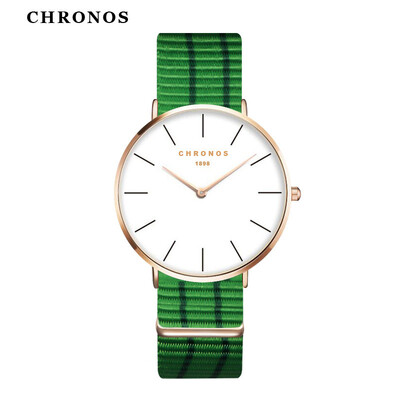 

Women Fashion Watches 2017 Unisex Nylon Watches CHRONOS Rose Gold Ladies Elegant Clock Men Simple Wrist Watch