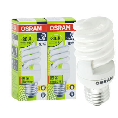 

OSRAM OSRAM Спиральный тип Энергосберегающая лампа 14W Теплый белый E27 (2 шт.)