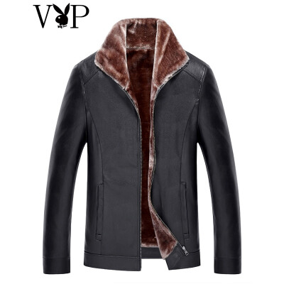 

Playboy guest of honor 2017 mens fur clothing qiu dong&velvet business casual PU jacket with pure color fur clothing coat man