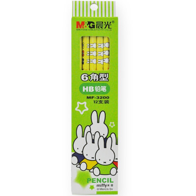 

Morning light M & G MF3200 Miffy HB hexagonal wood wood pencil 12 loaded with green