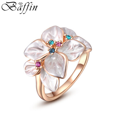 

BAFFIN Flower Shaped Statement Rings Made With Austrian Crystals For Women Party Accessories 2017 Fashion Jewelry