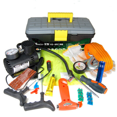 

Yooch yooch emergency rescue 6-in-one vehicle kit trailer rope battery flashlight gloves fuse electrical tape