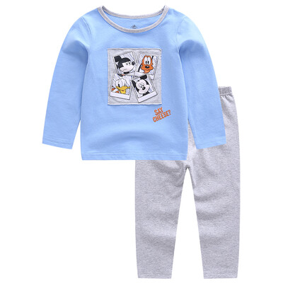 

Disney baby Disney baby children's underwear long-sleeved suit boy home service dress clothing pants elastic cotton shirt pants DA732AR03N0210 sea blue 100