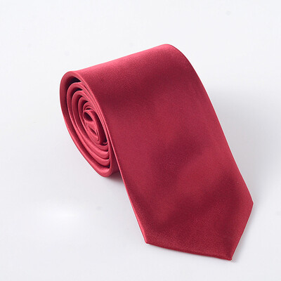 

Dusina DUSENNA men&39s tie groom married pure color casual tie male Korean version gift box wine red