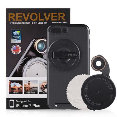 

Think of music Ztylus apple iphone7plus mobile phone shell bracket camera lens wide-angle fish eye macro polarization 4 in 1 lens set black gold