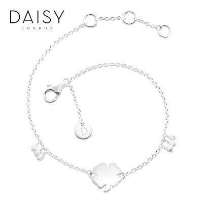 

British Daisy London good edge series of good luck 925 silver bracelet Clover good edge silver bracelet