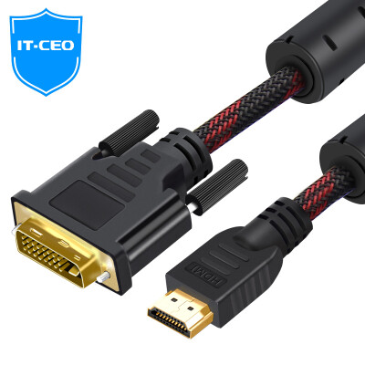 

IT-CEO HDMI to DVI cable DVI24 + 1 to HDMI cable Digital HD two-way data cable computer connected display video conversion line 1.5 m Y1DVI-1