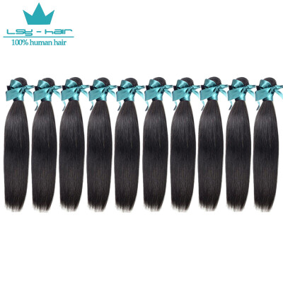 

Wholesale 10Pcs/Lot Brazilian Virgin Hair Straight Unprocessed Virgin Brazilian Hair Straight Grade 8A Human Hair Extension