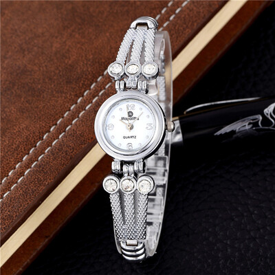 

Gold Watch Women Stainless Steel Bracelet Watches Fashion Casual Wrist Watches Rhinestone Clock