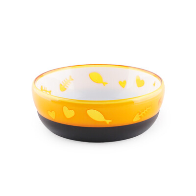 

AFP dog bowl imitation ceramic cats&dogs bowl meow bowl orange -diameter 10CM