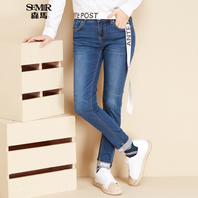 

Semir jeans lady Slim little letters printed cowboy pants 11316240026 cowboy in the blue 26