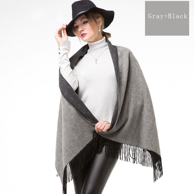 

19075cm 2017 New Fashion Double-sided Pure Color Cashmere Scarf Keep Warm Comforter Wool Thickness Scarf Fringed Pashmina shawl