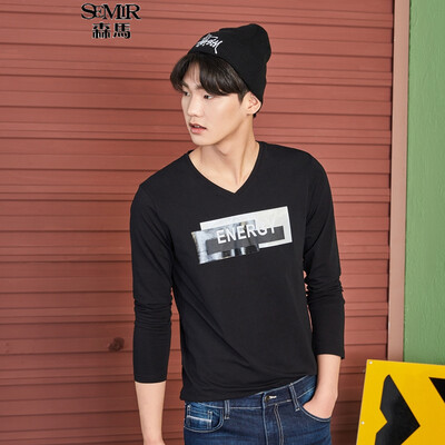 

Semir Long Sleeve T-Shirt Male 2017 Fall V Collar Body T-Shirt Men's T-Shirt T 12316011204 Bleaching M