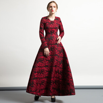 

DF · RS Autumn&winter new womens long-sleeved dress Jacquard dress