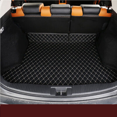 

Huashi Honda CRV trunk mat 17 new crv full surrounded by car leather trunk mat crv special tail box mat crv modified interior accessories 2 piece set business black