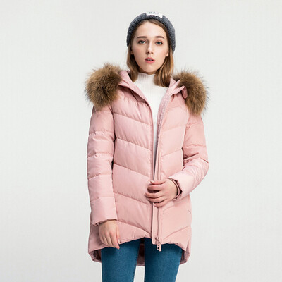 

Snow in autumn&winter down jacket female raccoon big fur collar thick in the long coat A1621YY132 big red 1218