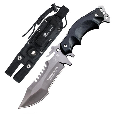 

Han Road HX OUTDOORS Trident outdoor tactical knife high hardness straight knife field survival knife outdoor knife
