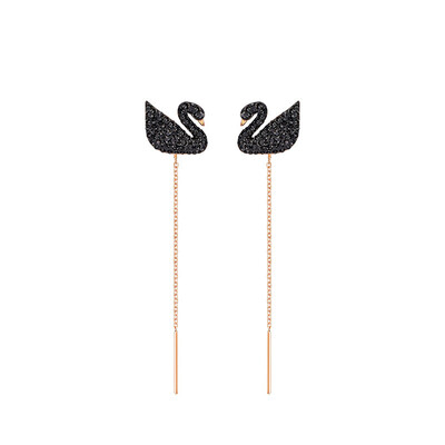 

Г-жа SWAROVSKI Swarovski Swarovski Iconic Swan Black Swan перфорация длинные серьги 5351805