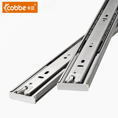 

CABO Cobbe Stainless Steel Mute Damping Guide Drawer Track Three-track Thickening Buffer Slide 45cm 18 &quot