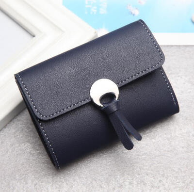 

Fashion simple wild cute wallet short paragraph three fold lady thin mini small wallet