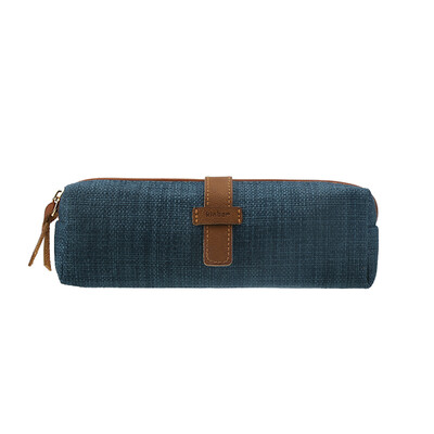 

kinbor Cotton linen pencil bag Stationery bag School supplies Navy DTB6241-2