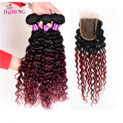 

8A Brazilian Virgin Hair Curly Wave Ombre Brazilian Hair 4 Bundles Ombre Hair Extensions Human Hair Bundle Brazilian Virgin hair