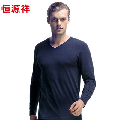 

HengYuanXiang men's thin warm underwear set with round collar