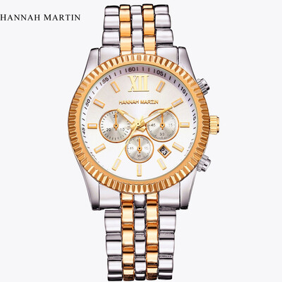 

Top Brand Luxury Chronograph Men's Quartz-watch Stainless Steel Gold Watches Men Elegant Watch Multi-function Sports Wristwatch