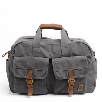 

Men's and women's short-distance travel bag large-capacity travel bag canvas with leather hand luggage bag shoulder fitness sports
