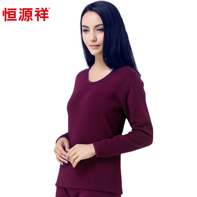 

Miss Heng Yuanxiang warm underwear wool modal autumn and winter thickening plus soft velvet underwear suit gift box set female black 165/90