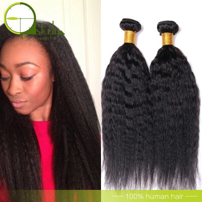 

Hot Selling Brazilian Yaki Human Hair 4 Bundles Kinky Straight Vrigin Hair Yaki 7A Human hair Weaves Extension