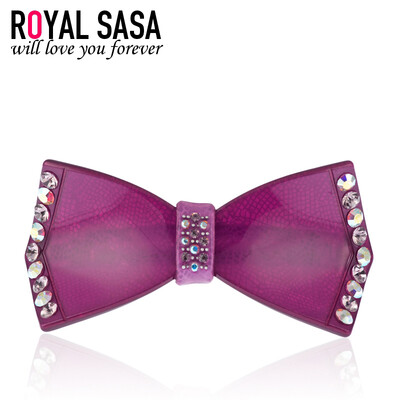 

Royal Sasa (Royalsasa) headdress hair accessories horizontal folder spring clip tray top clip ponytail acrylic crystal imitation magenta