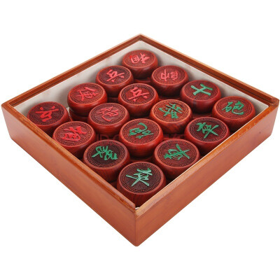 

Royal Chess Hardcover Red Flower Pear Chinese Chess 5cm Relief Send Imitation Leather Board All Nanzhu Chess Box