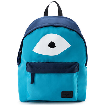 

Baifeng backpack cartoon casual couple big eyes blinking eyelashes Oxford cloth large capacity student backpack dark blue