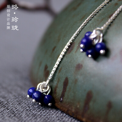 

Luo Linglong s925 sterling silver earrings earrings female cherry petals earrings decorated allergy simple temperament personality