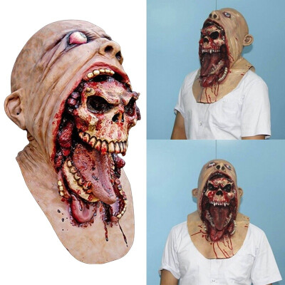 

Bloody Zombie Mask Melting Face Adult Latex Costume Walking Dead Halloween Scary HeadMasks