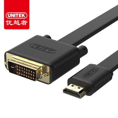 

UNITEK HDMI to DVI cable dvi turn hdmi adapter 5 meters high-definition video two-way interchange cable computer monitor video conversion line flat line Y-C246BK