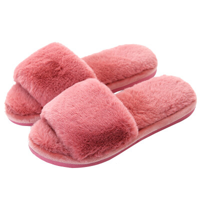 

Antarctic cotton slippers women comfortable plush opening floor drag gray 250 19005