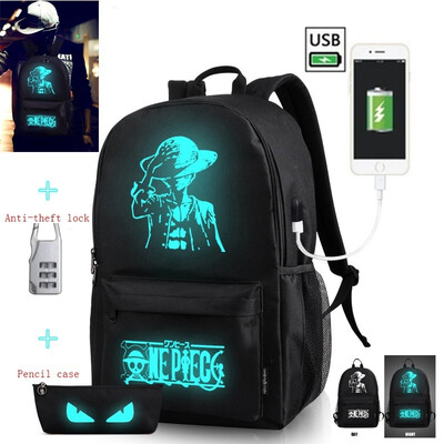 

Fashion Noctilucent Men's Backpack Anime Luminous Backpack Teenagers Men Women's Student Cartoon School Bags Casual Backpack