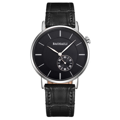 

BAOSAILI Trendy Ladies Watch Ultra-thin Dial Quartz Waterproof Wristwatch Leather Unisex Men Quartz Clock