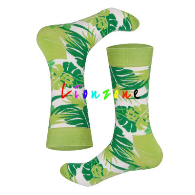 

LIONZONE 2018 Happy Socks Men Women Lovers Colorful Flower Leaf Robot Rabbit Style Combed Cotton Socks Hip-Hop Funny Gift