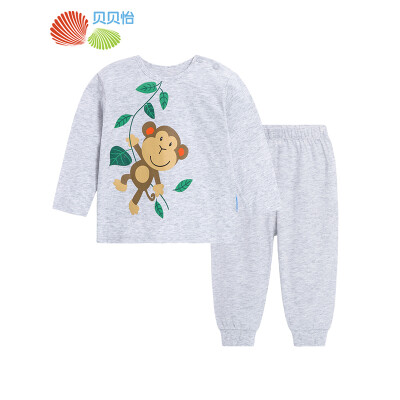 

Jingdong self] Beibei Yi Bornbay spring and autumn new baby go out animal cartoon long sleeve set 163T029 light gray 80cm