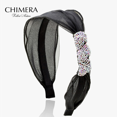 

Chimera (CHIMERA) hair accessories headdress love flow chiffon fabric wide headband headband black