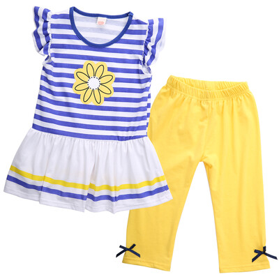 

Child Baby Girl Clothes Short Sleeves T-Shirt+Trousers Pants 2Pcs Clothing Sets