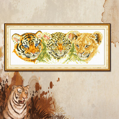 

embroider DIY DMC Cross stitch,Sets For Embroidery kits Three tigers factory direct sale