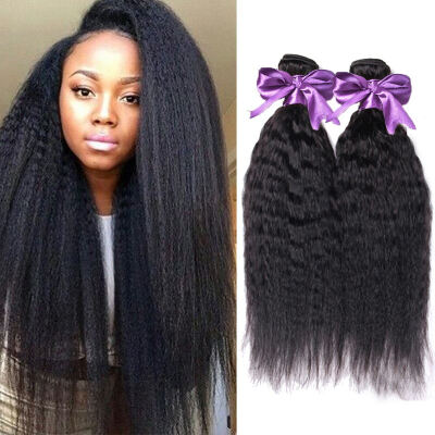 

IndianYaki Straight 3 Bundles Kinky Straight Hair Extension Kinky Straight Weave 100% Human Hair