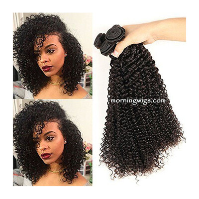 

20 INCHES KINKY CURLY 1B HUMAN HAIR BUNDLES 100GPC