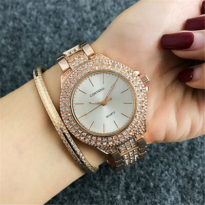 

Famous Brand Contena Full Shinny Diamonds Luxury Ladies Elegant Watches New Design Rhinestone Women Dress Watches Royal Style Gift