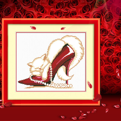 

embroider DIY DMC Cross stitch,Sets For Embroidery kits Cats and heels factory direct sale
